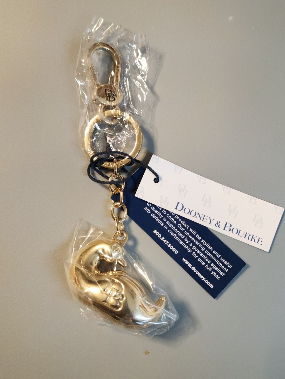Dooney & Bourke Golden Duck Keychain Charm